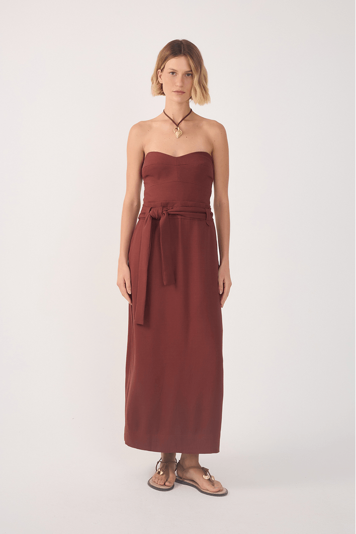 Vestido Midi Sem Alça