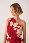 Vestido Ombro Só Estampa Pétala Vermelha