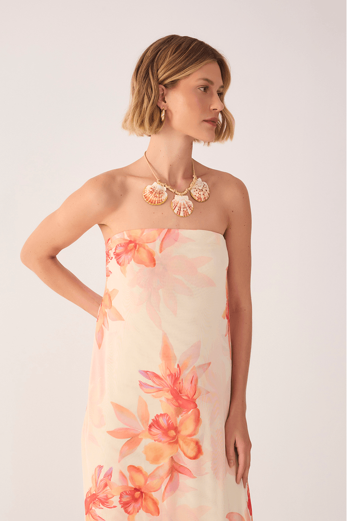 Vestido Tule Estampa Beta