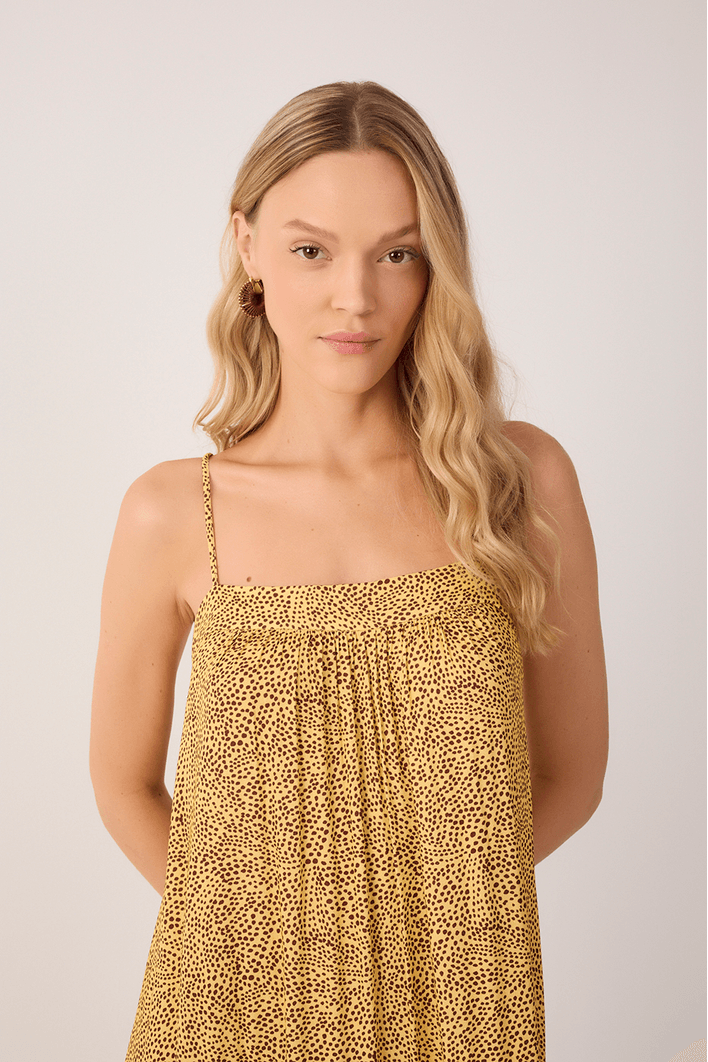 Vestido Cropped Estampa Gotas