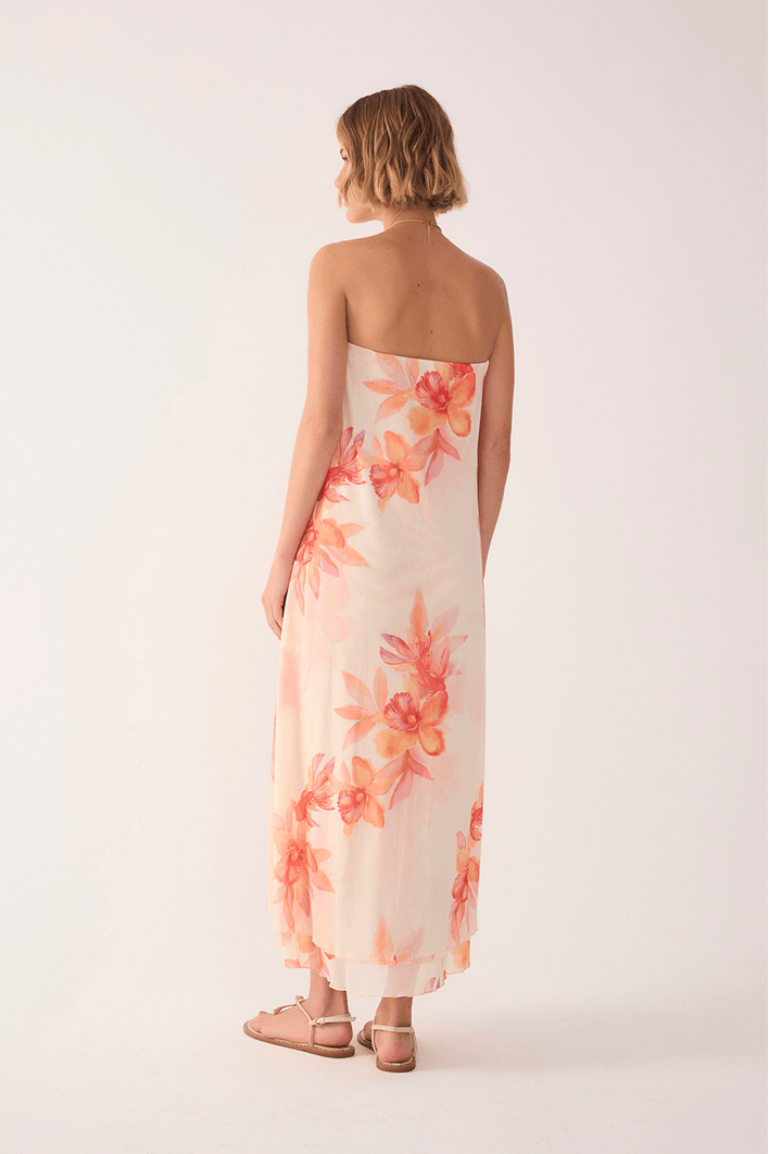 Vestido Tule Estampa Beta