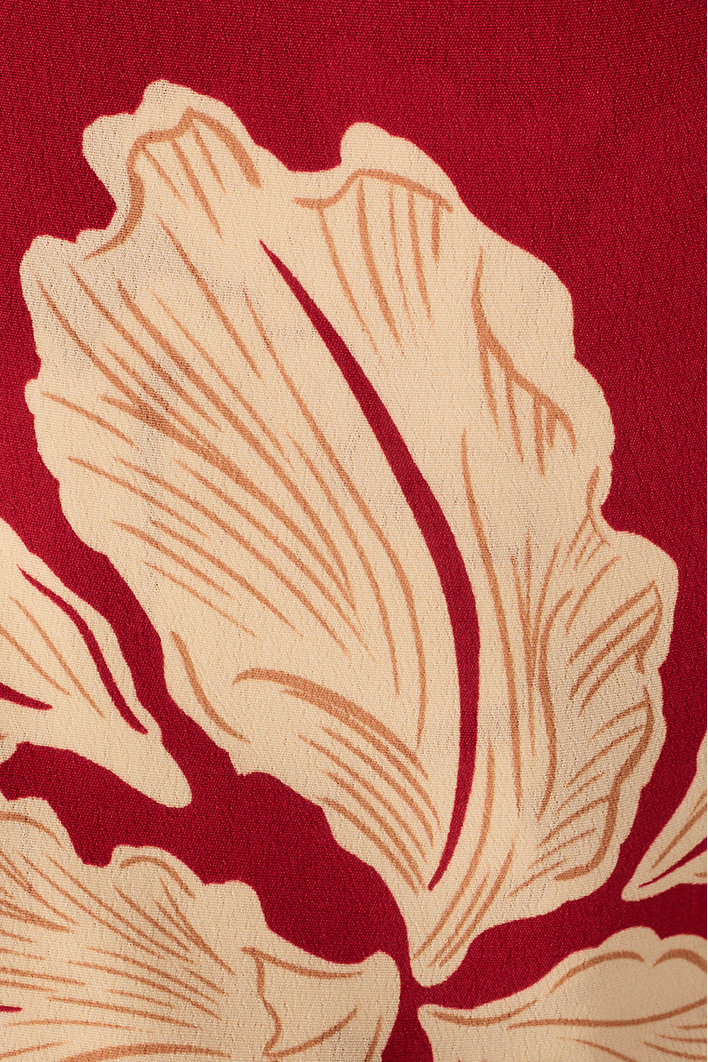 Vestido Ombro Só Estampa Pétala Vermelha