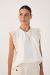 Blusa Bata Com Crochet