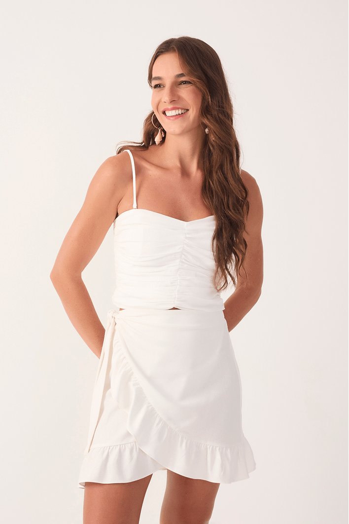 Blusa Drapeada Alça Removível