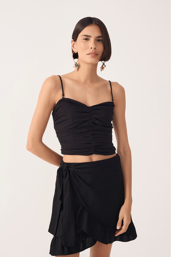 Blusa Drapeada Alça Removível