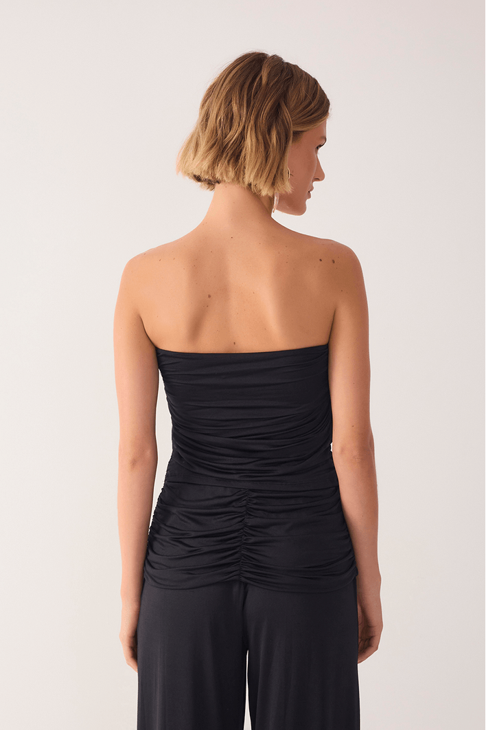 Blusa Jersey Sem Alça Com Fivela