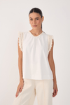 Blusa Bata Com Crochet