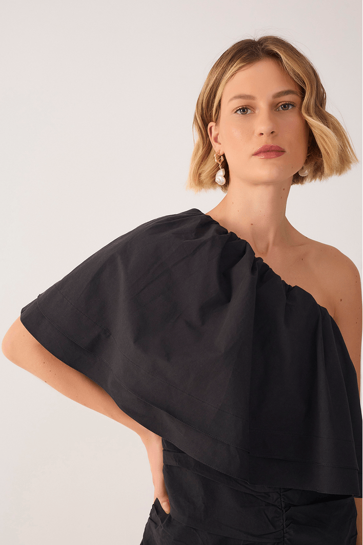 Vestido Algodão Drapeado