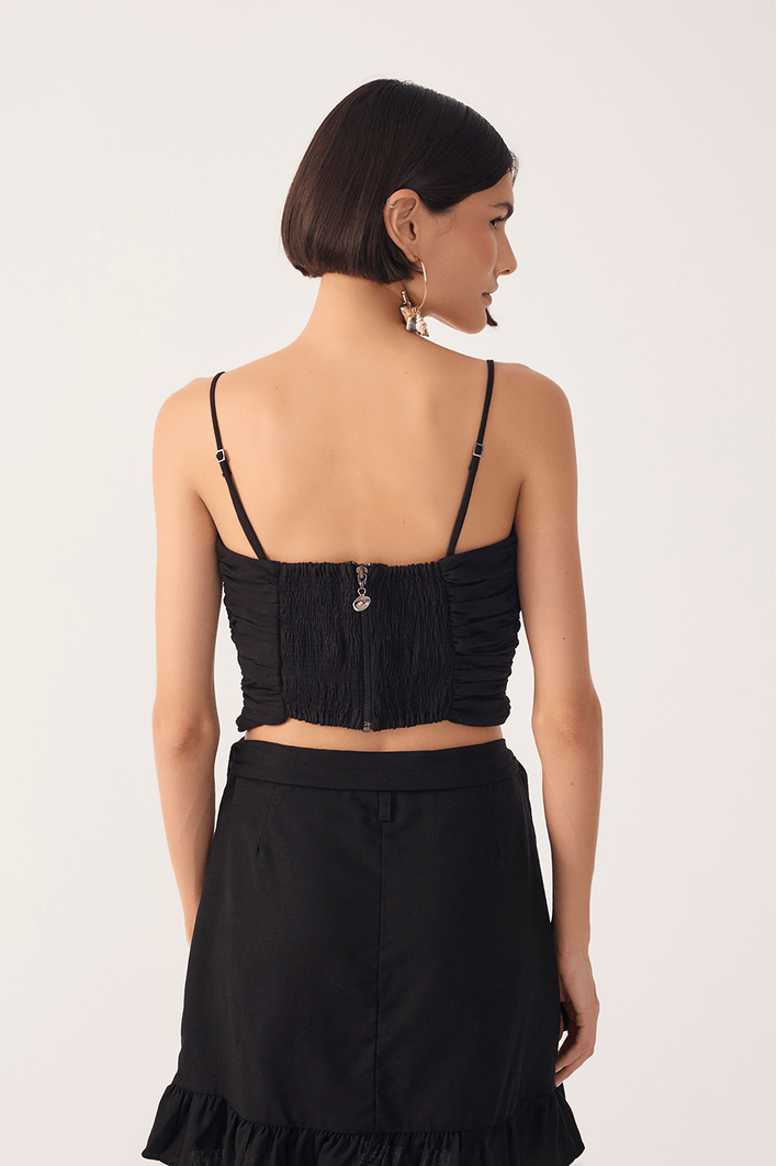 Blusa Drapeada Alça Removível