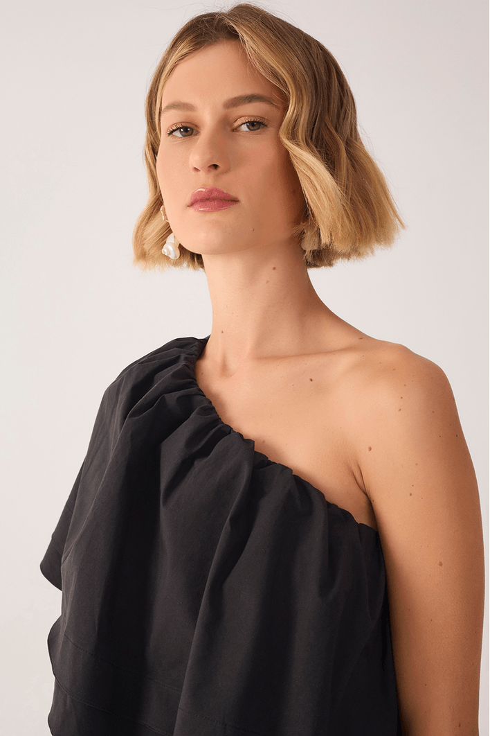 Vestido Algodão Drapeado