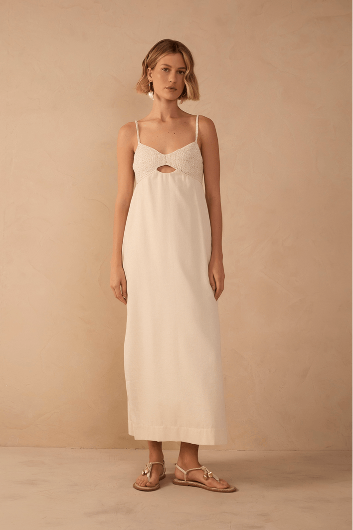 Vestido Cropped Busto Crochê