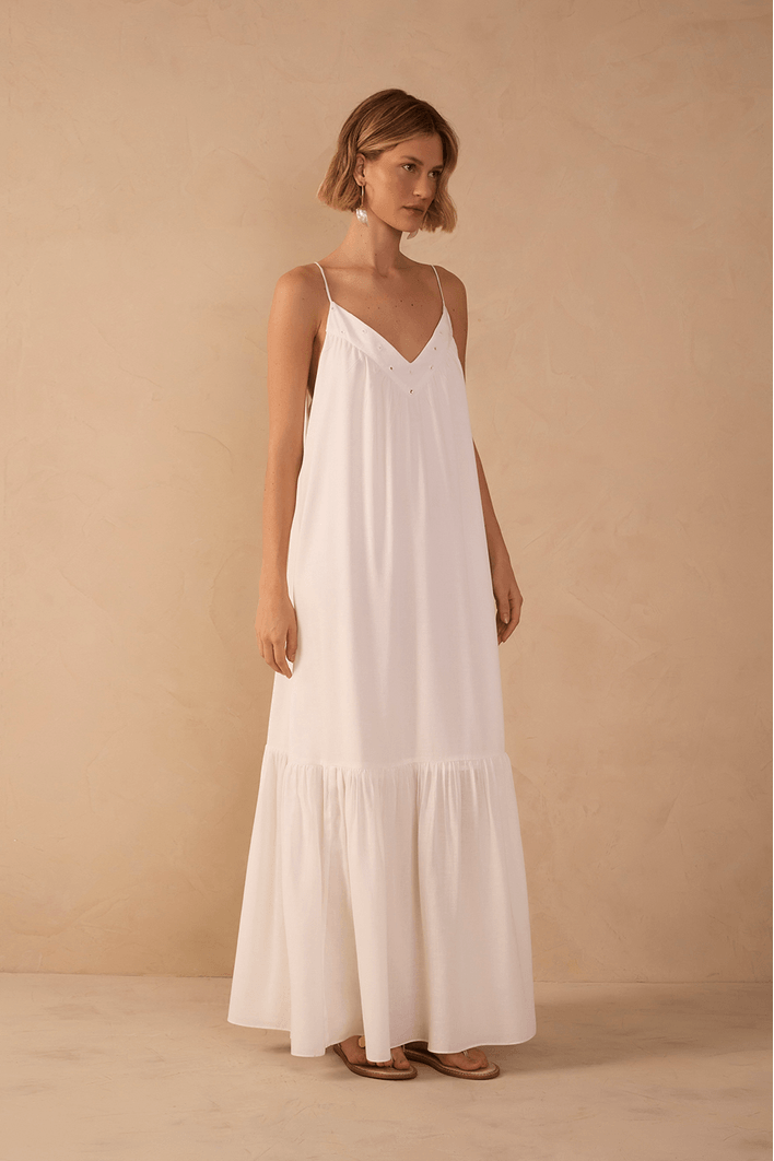 Vestido Longo Pala Bordada