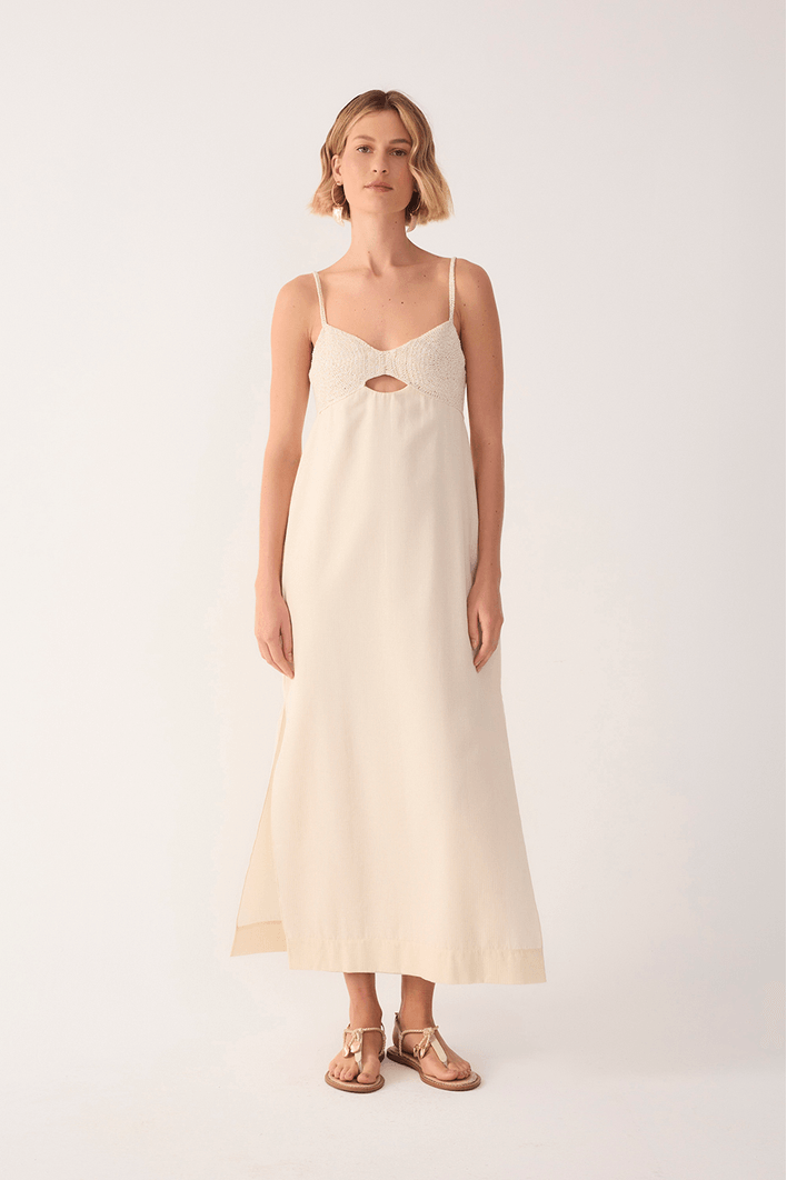 Vestido Cropped Busto Crochê