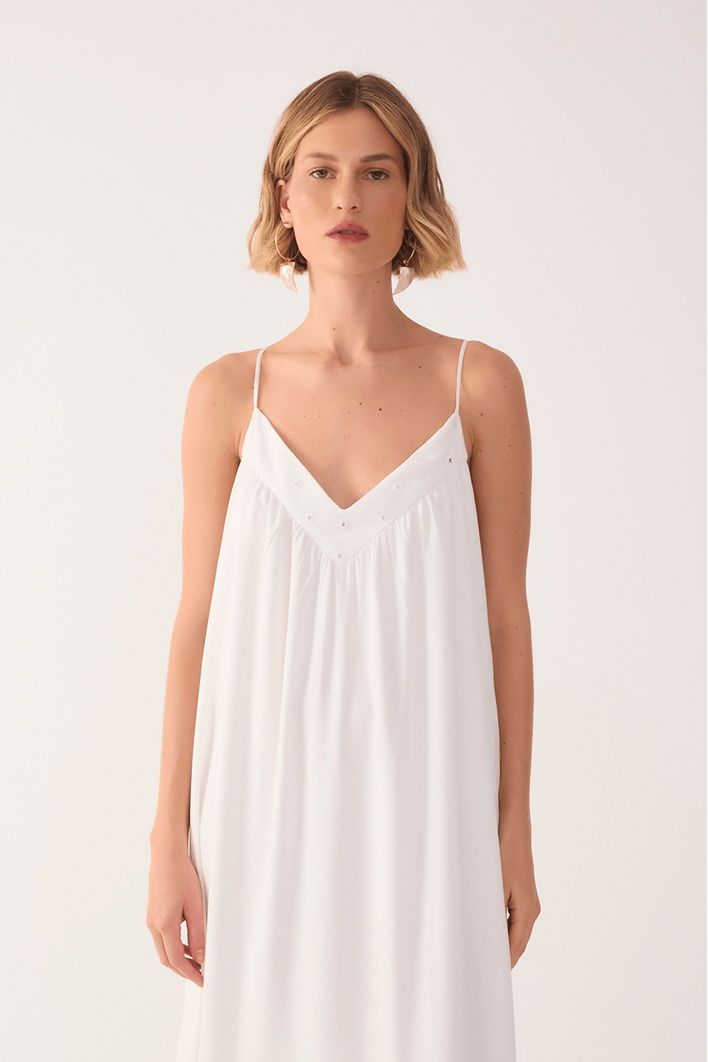 Vestido Longo Pala Bordada