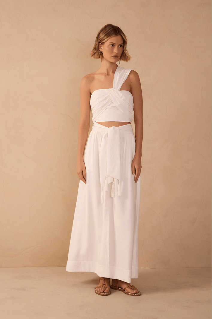 Saia Cropped Cós Amarração