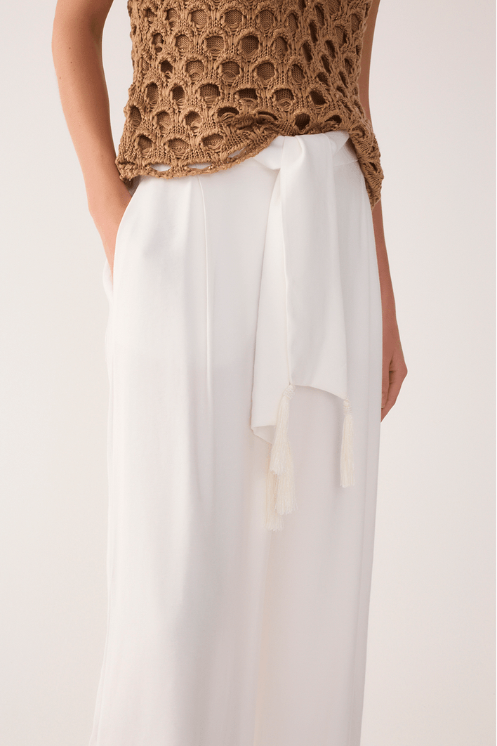 Calça Pantalona Cós Amarração