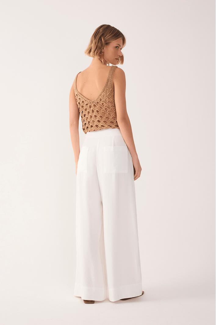 Calça Pantalona Cós Amarração