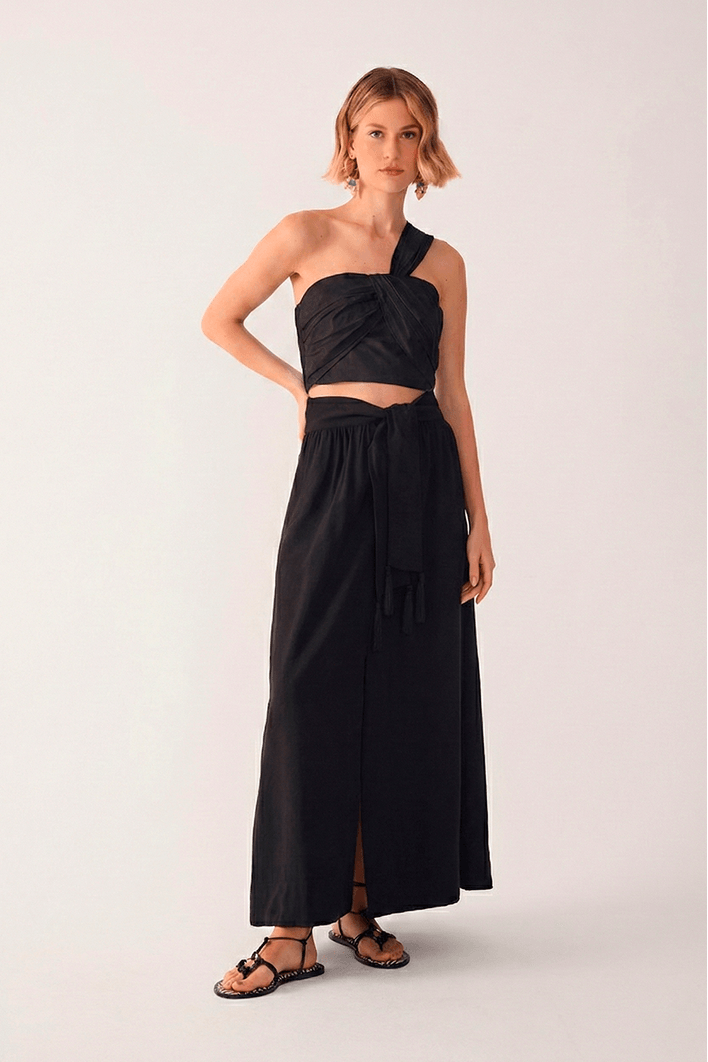 Saia Cropped Cós Amarração