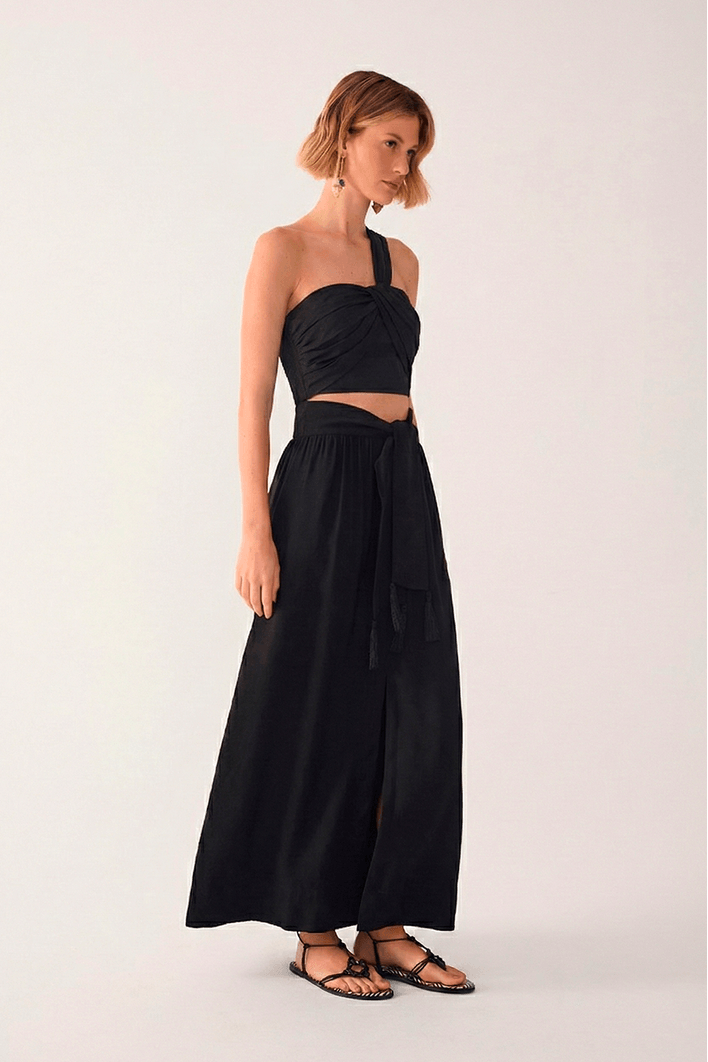 Saia Cropped Cós Amarração