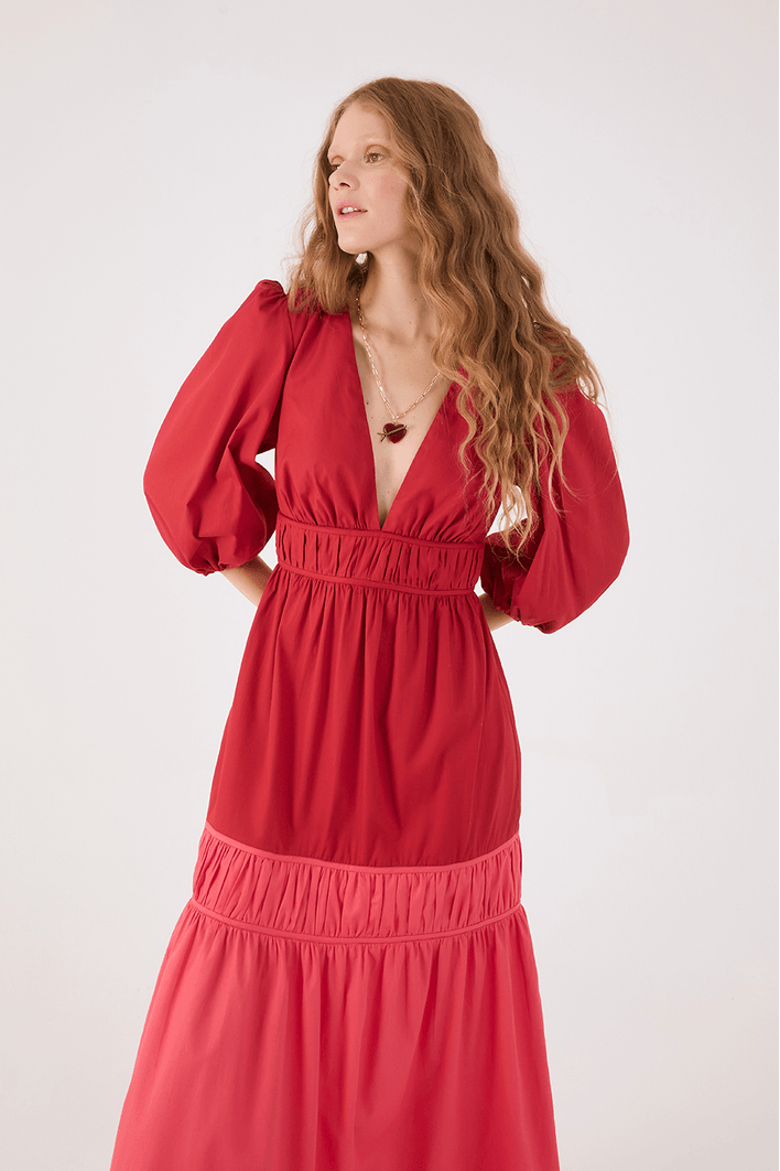 Vestido Cropped Algodão Drapeado