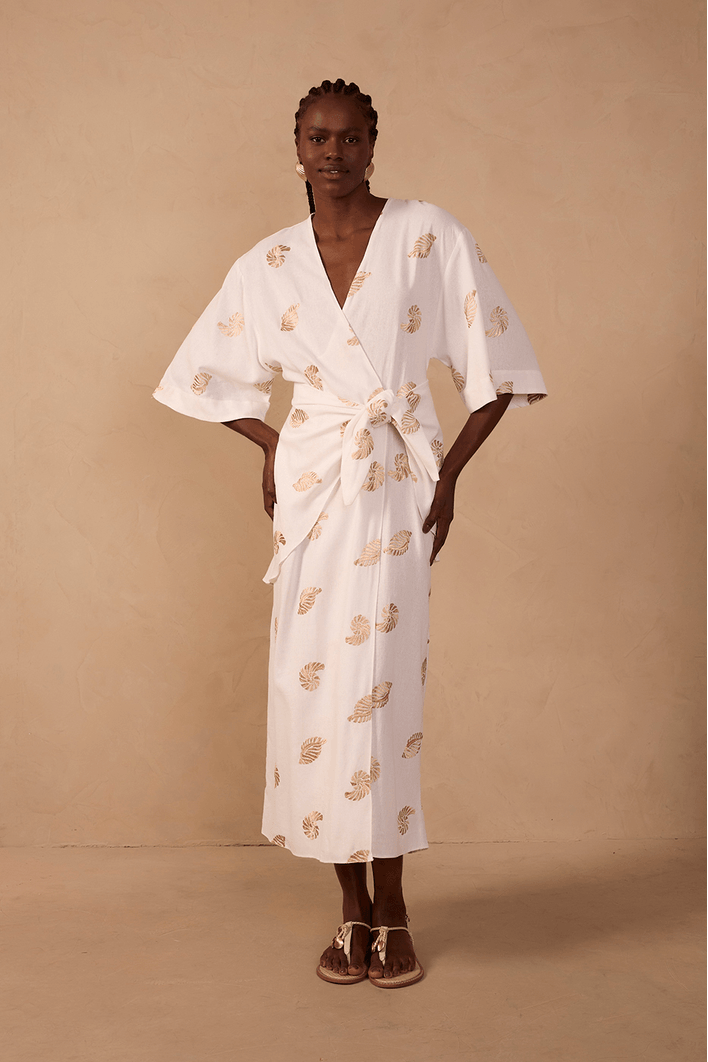 Vestido Cropped Bordado Concha Lurex