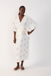 Vestido Cropped Bordado Concha Lurex