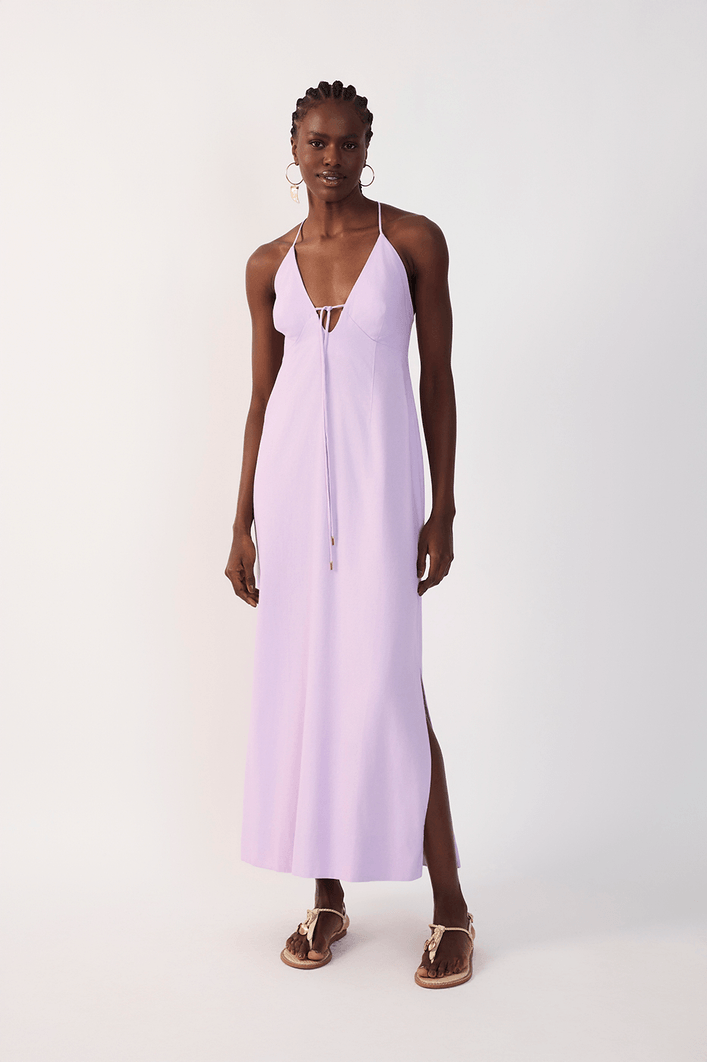 Vestido Cropped Linho Amarração