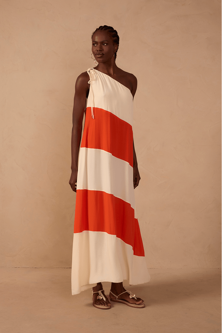 Vestido Longo Crepe Recortes