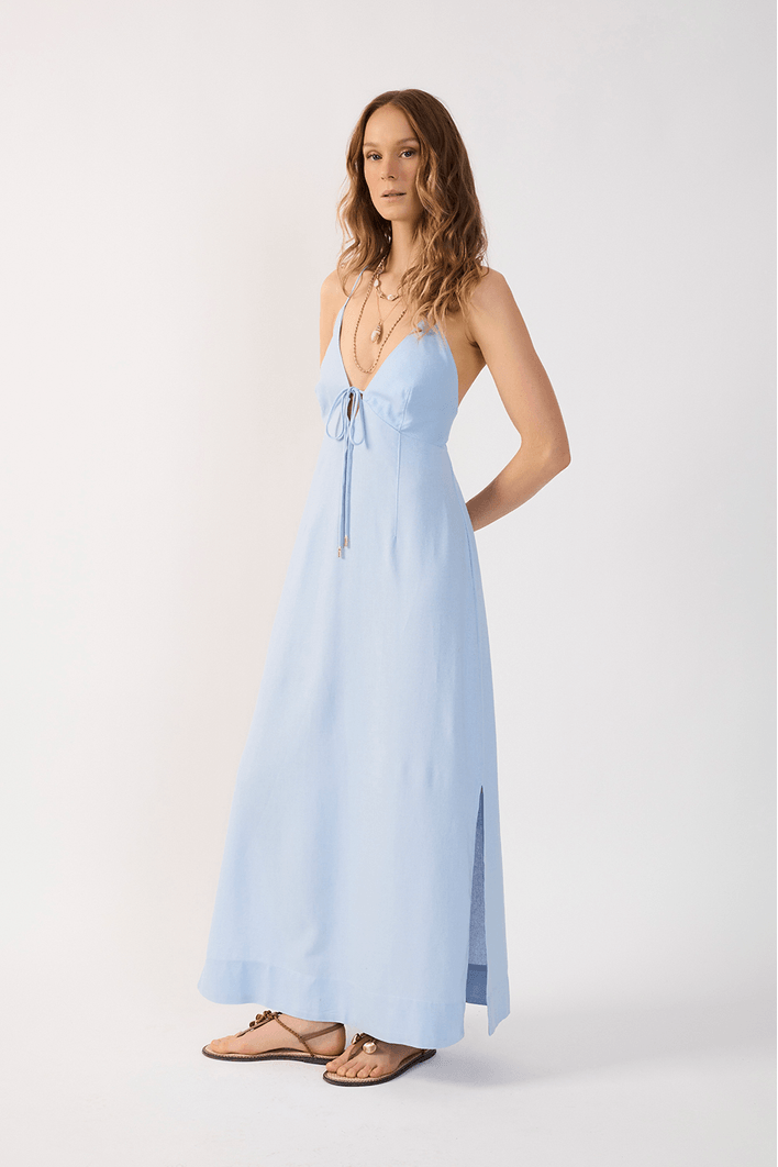 Vestido Cropped Linho Amarração