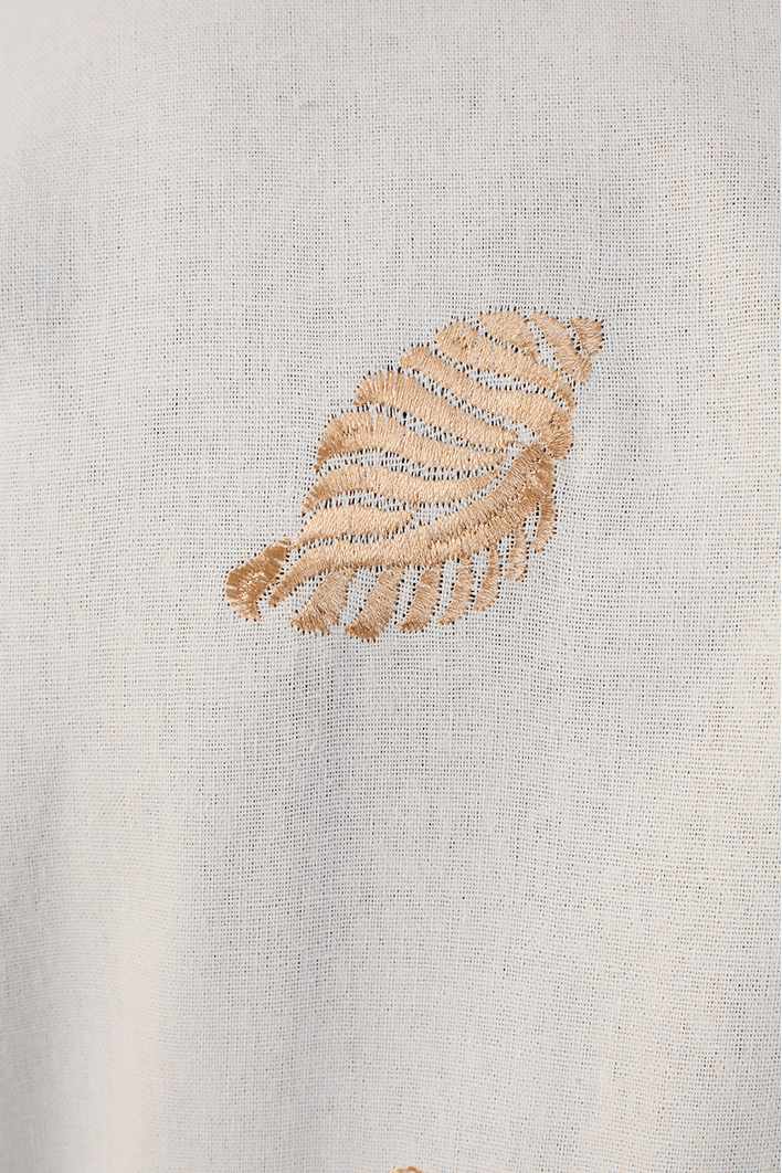 Vestido Cropped Bordado Concha Lurex