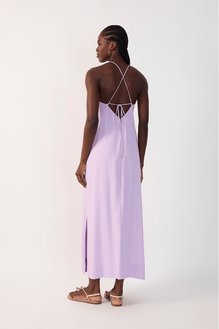 Vestido Cropped Linho Amarração