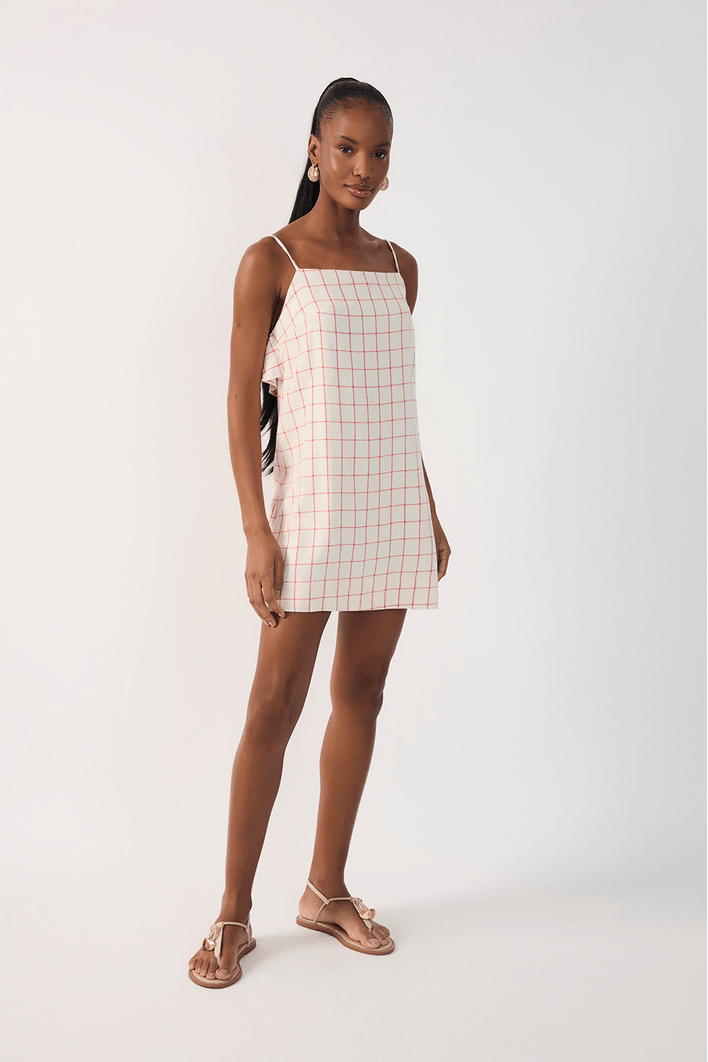 Vestido Curto Linho Xadrez