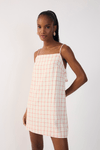 Vestido Curto Linho Xadrez