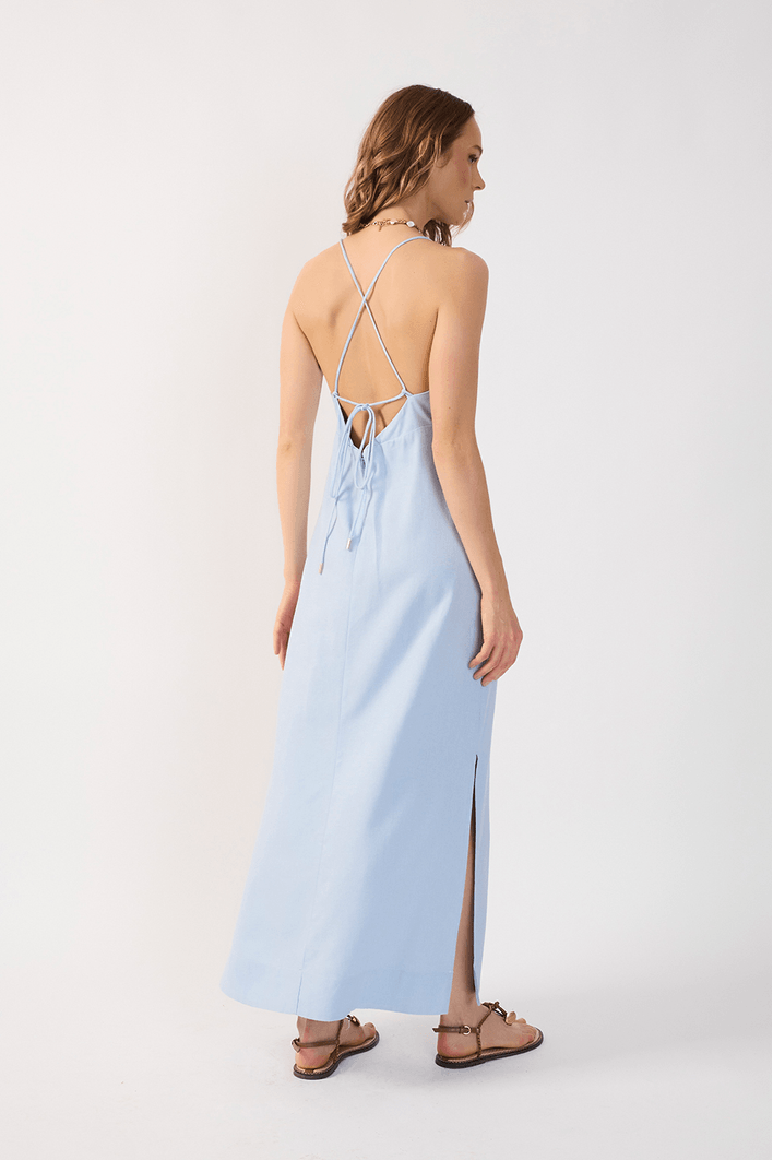 Vestido Cropped Linho Amarração