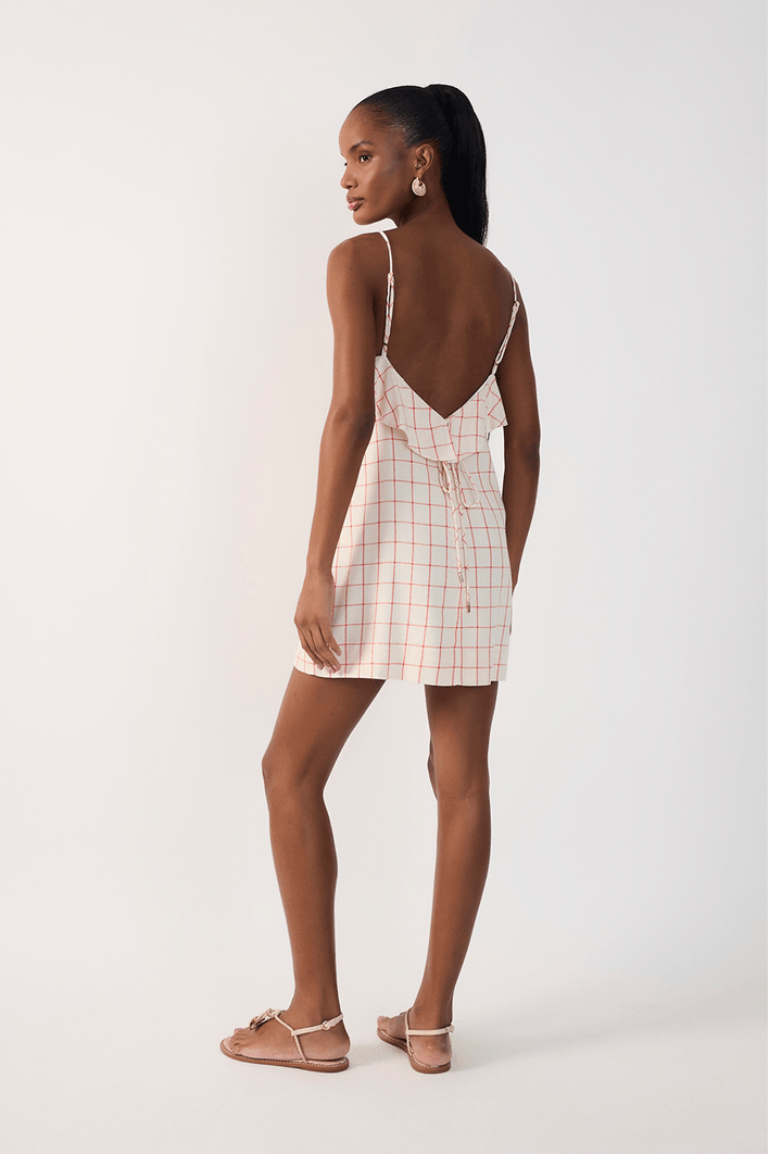 Vestido Curto Linho Xadrez