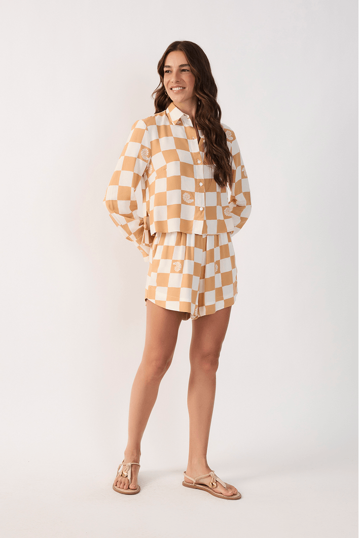 Short Boxer Estampa Jogo de Conchas