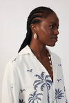Camisa Linho Bordado Coqueiro