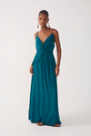 Vestido Longo Crepe Busto Torcido