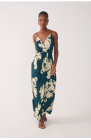 Vestido Cropped Estampa Pétala Verde