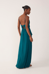 Vestido Longo Crepe Busto Torcido