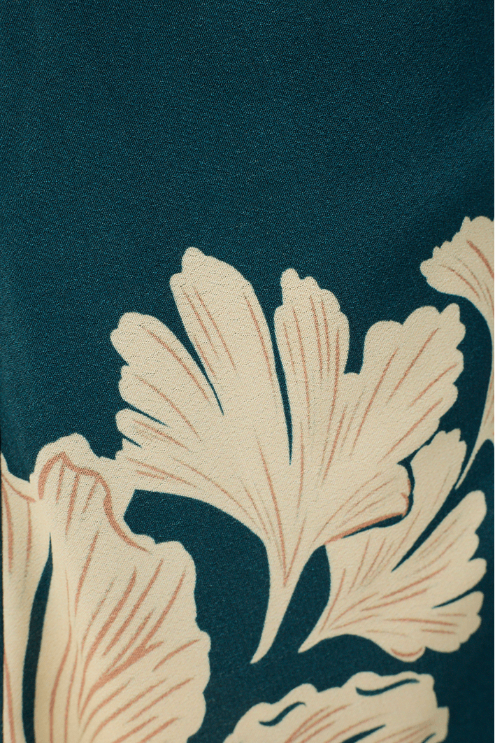 Vestido Cropped Estampa Pétala Verde