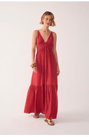 Vestido Crepe Metal  Decote