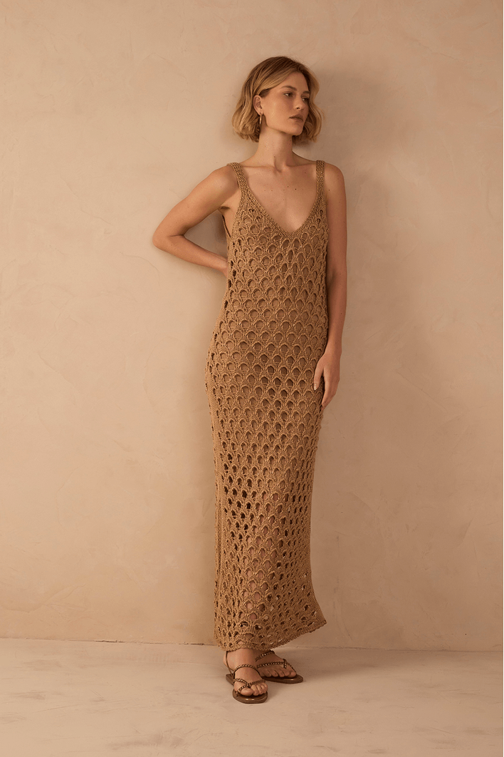 Vestido Tricot Veraneio Lurex