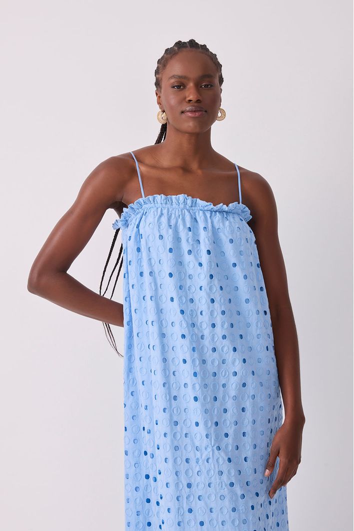 Vestido Cropped Laise Decote Reto