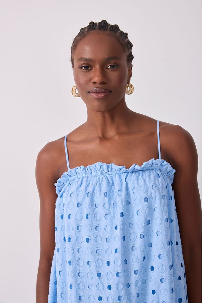 Vestido Cropped Laise Decote Reto