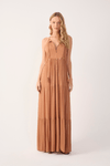Vestido Longo Lurex Bordado Moedinha