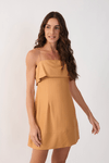 Vestido Curto Estampa Risca de Giz