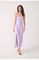 Vestido Midi Linho Fenda