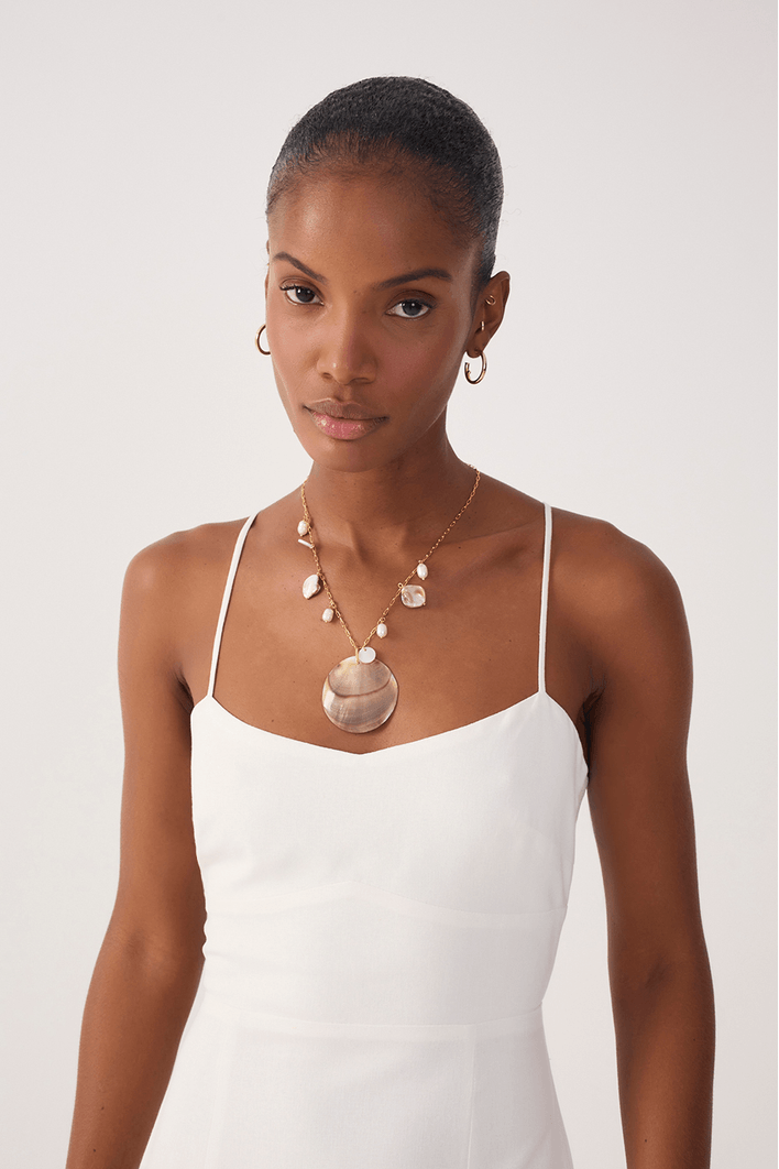 Vestido Midi Linho Fenda