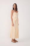 Vestido Midi Listras Com Cinto